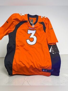 NFL Orange and Navy Men's #3 Broncos Jersey by Nike
